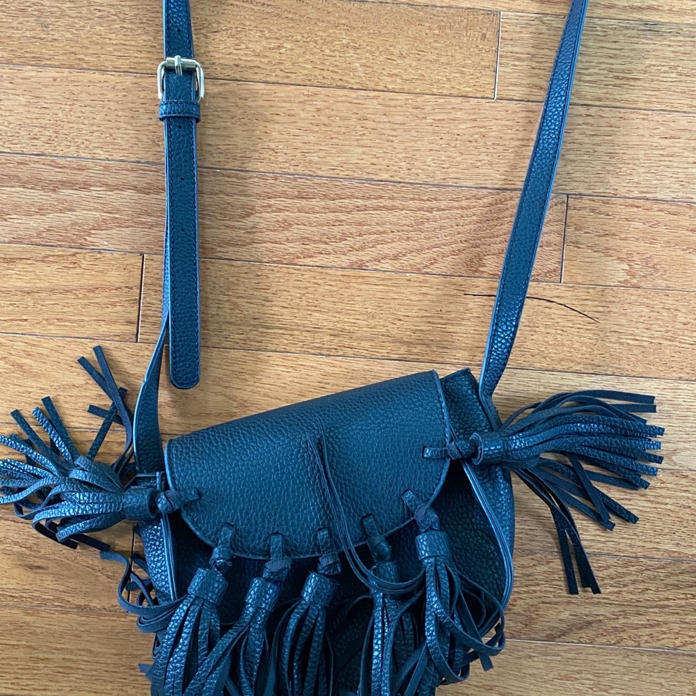 Black leather bag